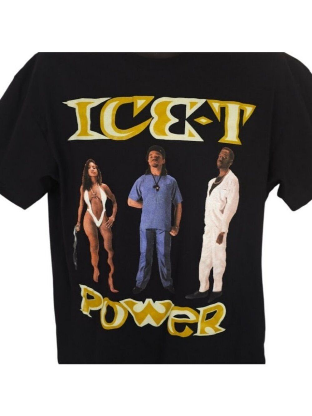 Ice T Shirt Mens Size Large Black Power Album Cover Art Rap Hip Hop